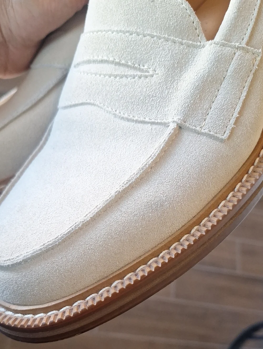 Express Mens Genuine Suede Loafers Classic Preppy Office Size 9 Stone Beige